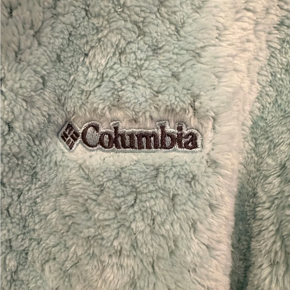 Columbia Youth‎ Sherpa Fleece Jacket Aqua Blue Full Zip Cozy Plush Kids XL